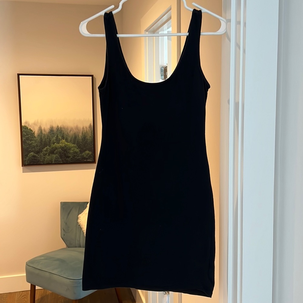 Black fitted mini dress